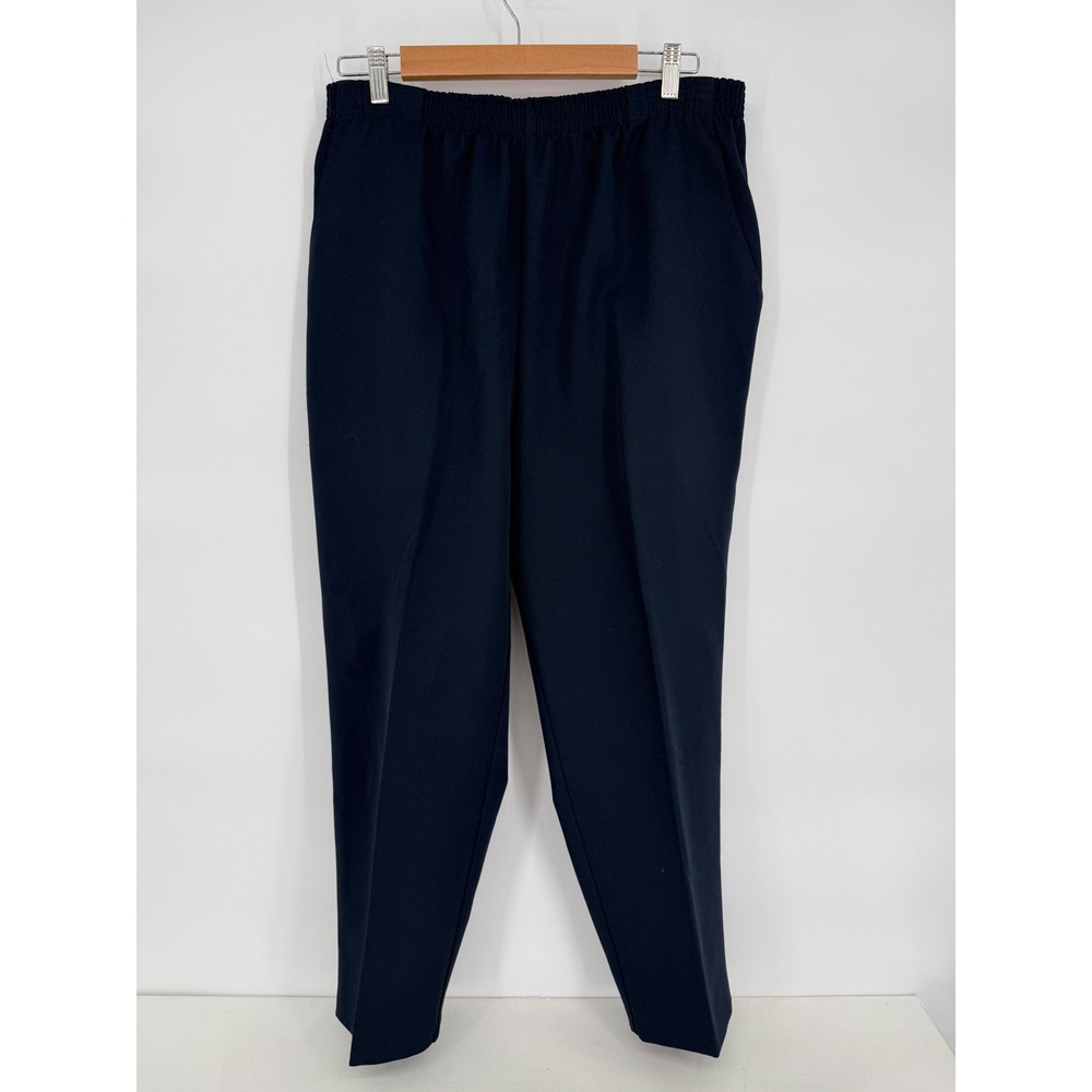 BRIGGS NEW YORK Navy Blue Elastic Waist Pants Womens 16W Style‎ 2623-642